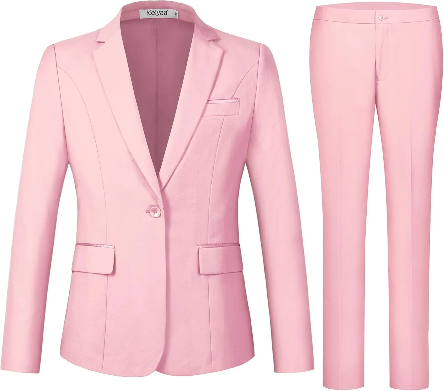 Women's 2 Piece Suit Notched Lapel One Button Slim Fit Business Office Work Tuxedo Blazer Pants Set