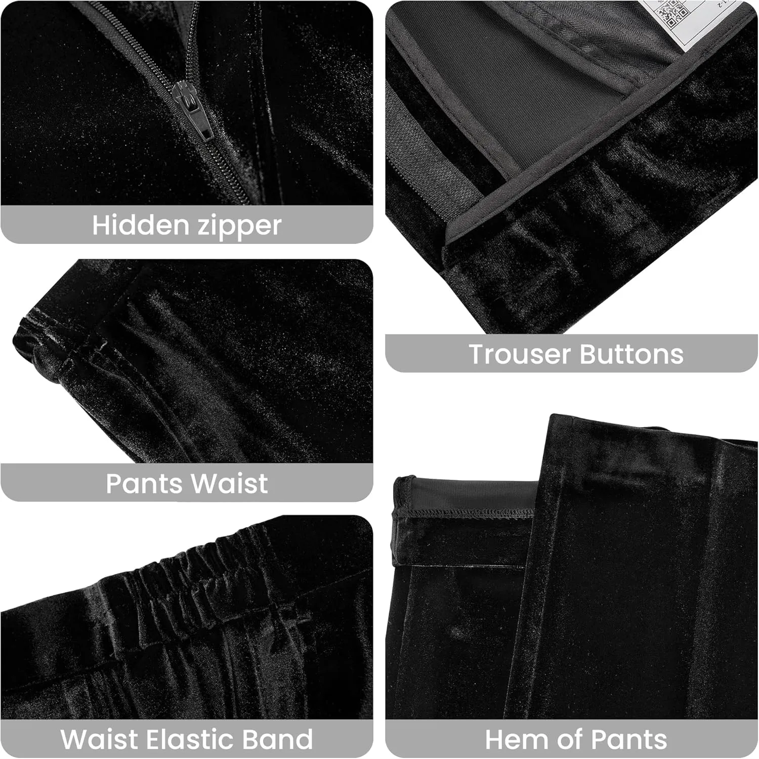 Women's 2 Piece Velvet Suit Notch Lapel One Button Slim Fit Business Party Wedding Tuxedo Blazer Pants Set