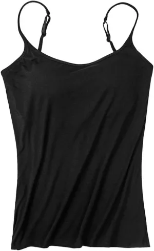 Women's Camisole Tops with Built in Bra Adjustable Spaghetti Straps Cami Tanks Summer Workout Top Undershirts for Yoga