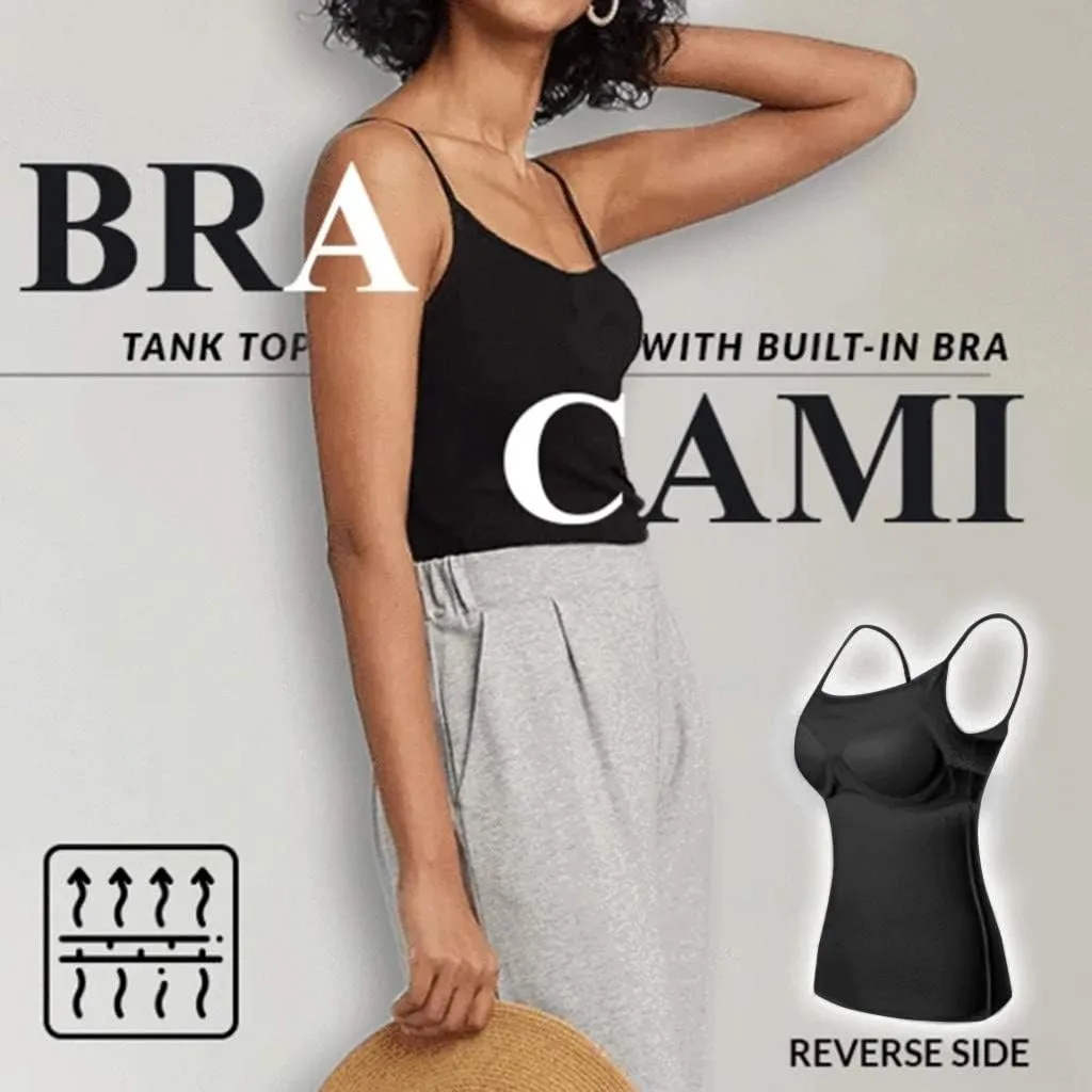Women's Camisole Tops with Built in Bra Adjustable Spaghetti Straps Cami Tanks Summer Workout Top Undershirts for Yoga