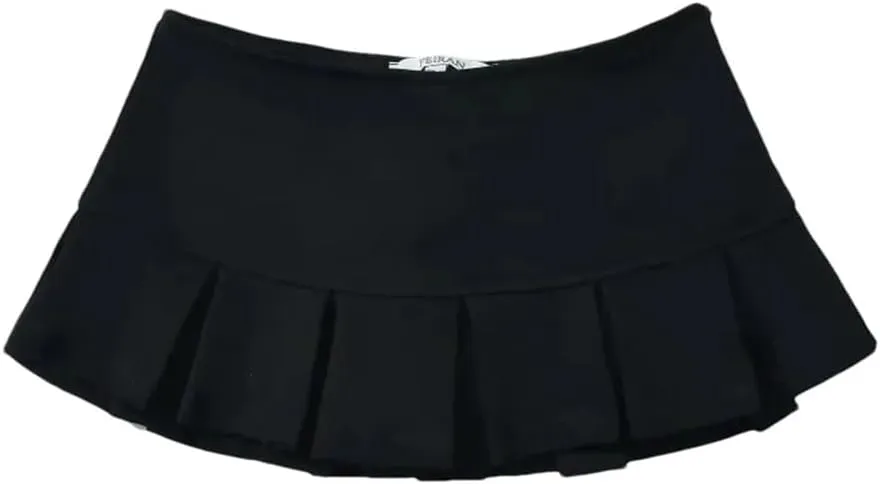 Women's Fabric Low Waist Mini Skirt Wide Pleat Decoration Light Flounce A Line Skort Hot Sweet