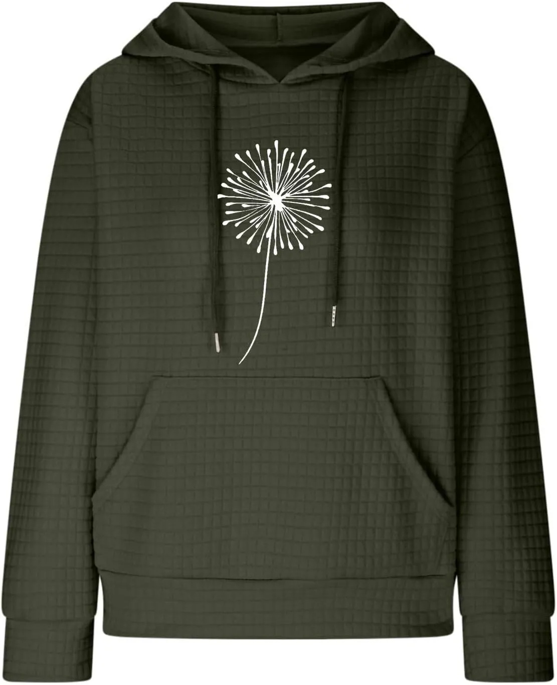 Womens Hoodies Fall Winter Waffle Knit Drawstring Cute Sweatshirts with Pocket Trendy Pullover
