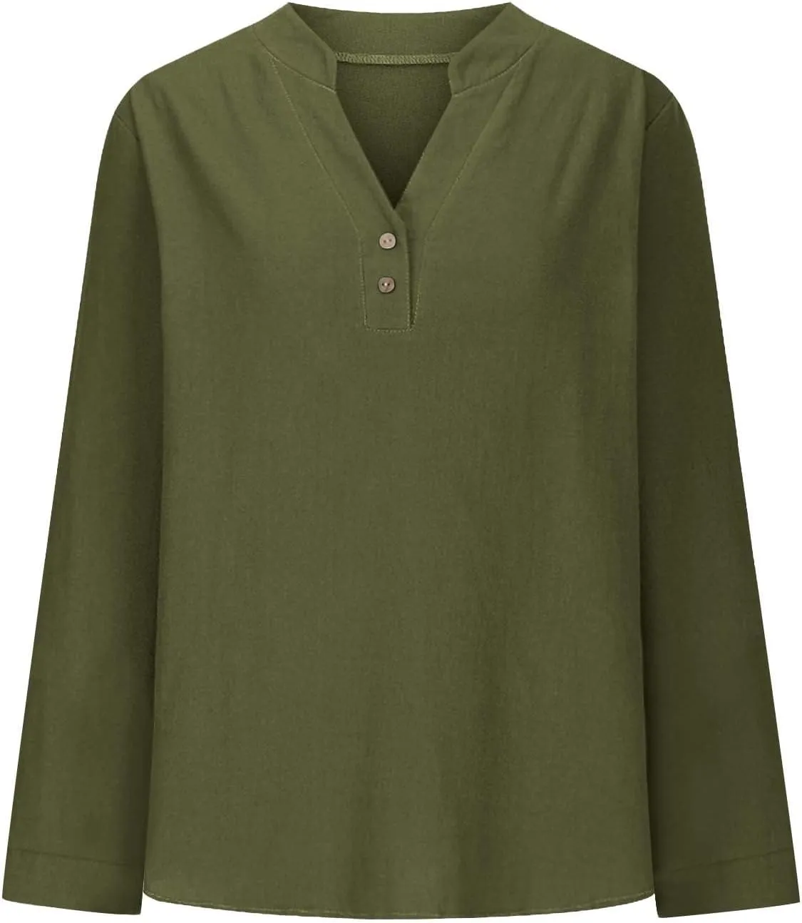 Womens Long Sleeve Tops V Neck Half Button Front Shirts Solid Loose Fit Casual Dressy Work Tunic Womens Summer Tops
