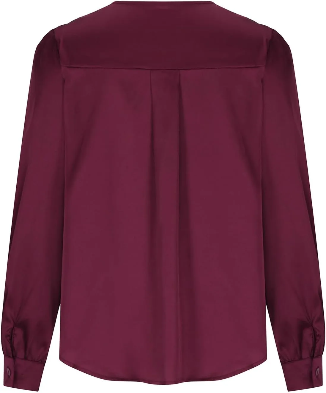 Women's New Satin Pleated V-neck Casual Loose Fitting Long Sleeved Shirt Tops,2024 Fall&Winter Womens Trendy Tops