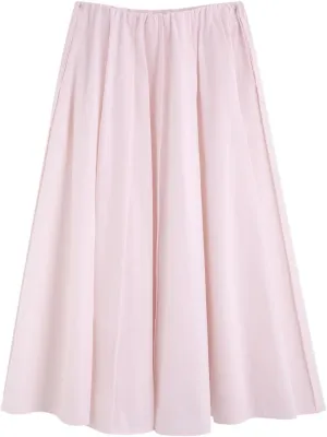 Women's Pleated A-Line Midi Skirt Casual Everyday Office Flared Long Skirt