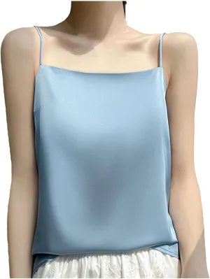 Women's Silky Camisole Sexy Suspender Top Thin Style Sling Satin Tank Tops
