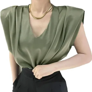 Women's Silky Metallic Sequin Sleeveless Tops Club Night Party Wedding Dress Blouse Camisole