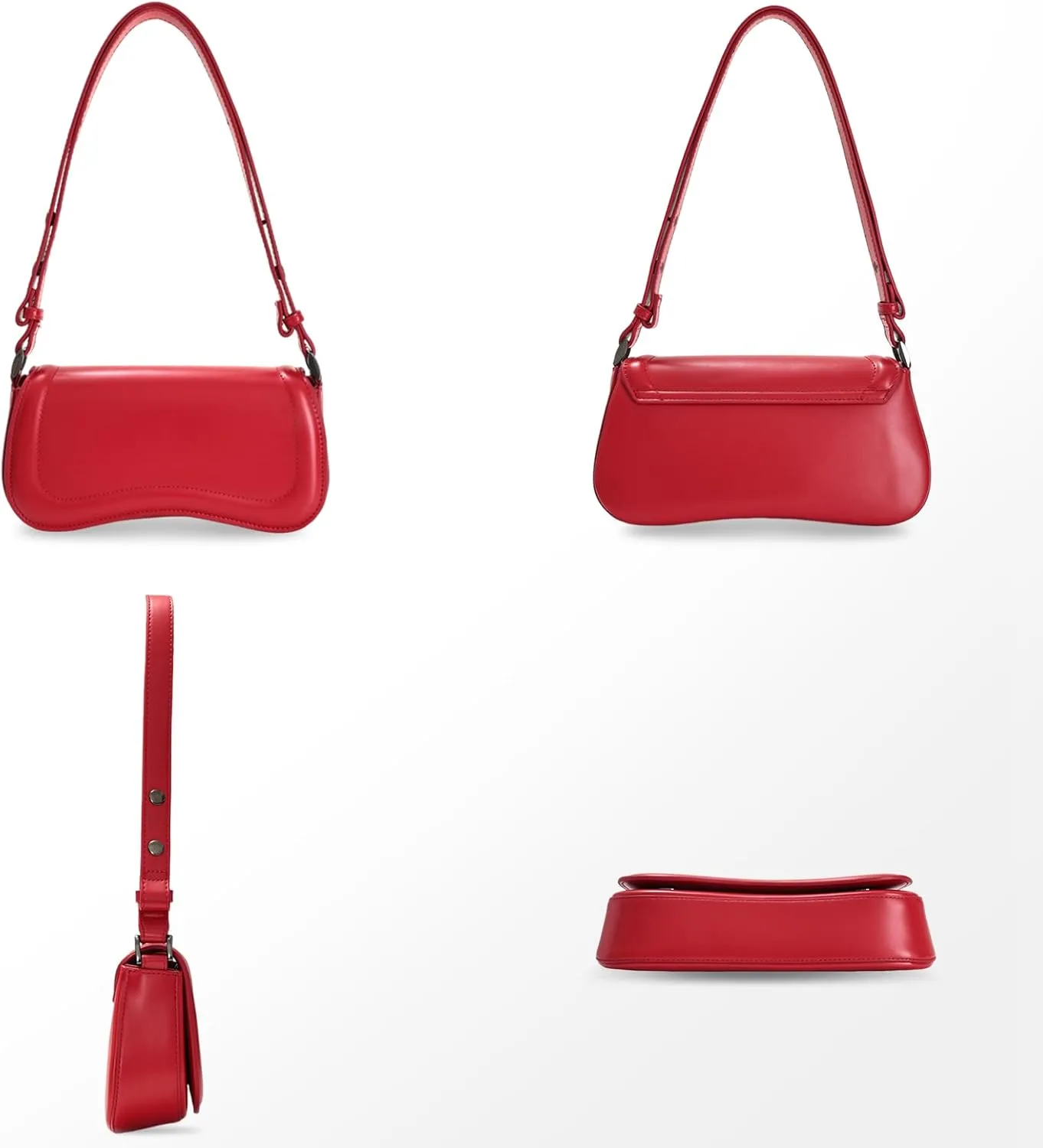 YDSIII Shoulder Bag, Women's Vintage Vegan Leather Shoulder Purse with Adjustable Strap