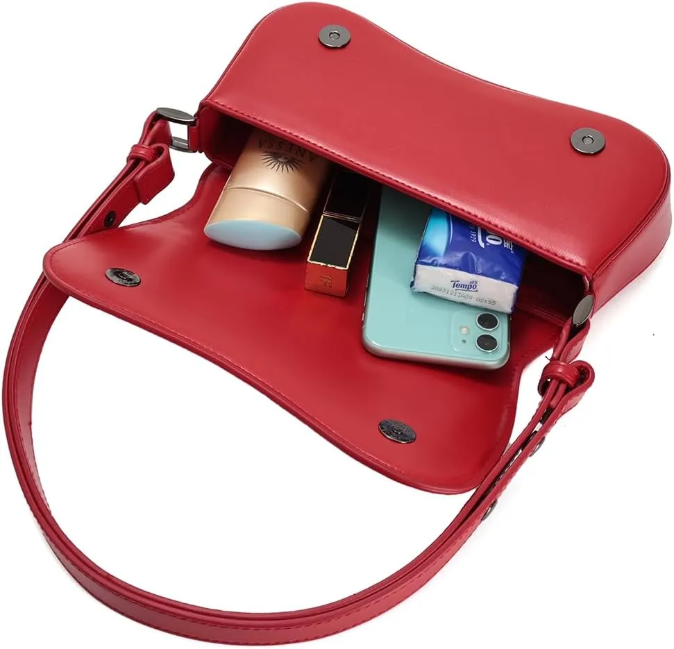 YDSIII Shoulder Bag, Women's Vintage Vegan Leather Shoulder Purse with Adjustable Strap
